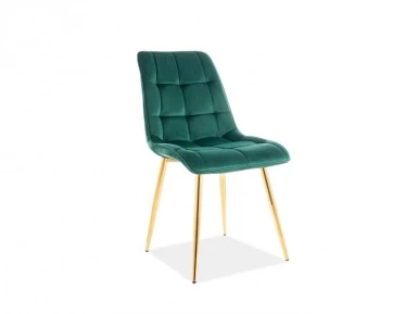 Design Plus Studio Kuchni & Salon Meblowy | KRZESŁO CHIC VELVET ZŁOTY STELAŻ/ZIELONY BLUVEL 78 | 5901477283994