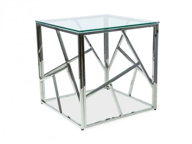 Design Plus Studio Kuchni & Salon Meblowy | ŁAWA ESCADA B TRANSPARENTNY/SREBRNY 55X55 | 5901477271496