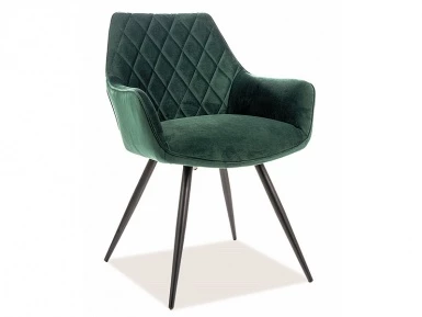 Design Plus Studio Kuchni & Salon Meblowy | KRZESŁO LINEA VELVET CZARNY STELAŻ/ZIELONY BLUVEL 78 | 5901477281198