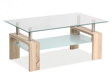 Design Plus Studio Kuchni & Salon Meblowy | ŁAWA LISA BASIC II TRANSP./DĄB SONOMA 100x60x55 | 5901477251986