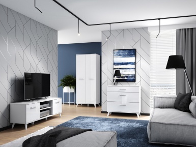 Design Plus Studio Kuchni & Salon Meblowy | SECCO 1140801 Biały alpejski - komoda | 