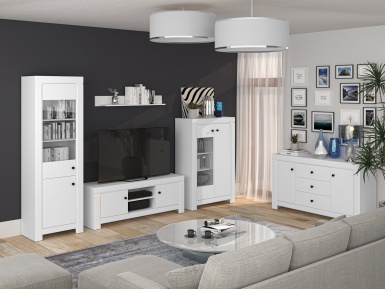 Design Plus Studio Kuchni & Salon Meblowy | LAHTI 01 Biały alpejski - szafa przesuwna | 