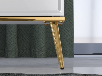 Design Plus Studio Kuchni & Salon Meblowy | Goldin 04 Biały alpejski/Biały połysk - komoda | 