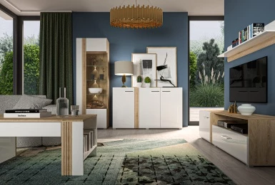 Design Plus Studio Kuchni & Salon Meblowy | Adagio 02 Prawy dąb castello - witryna | 
