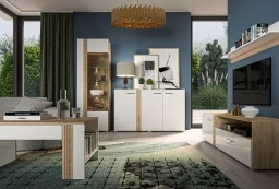 Design Plus Studio Kuchni & Salon Meblowy | Adagio 02 Prawy dąb castello - witryna | 