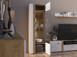 Design Plus Studio Kuchni & Salon Meblowy | Adagio 02 Prawy dąb castello - witryna | 