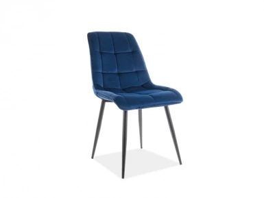 Design Plus Studio Kuchni & Salon Meblowy | KRZESŁO CHIC VELVET CZARNY STELAŻ/GRANATOWY BLUVEL 86 | 5901477283932
