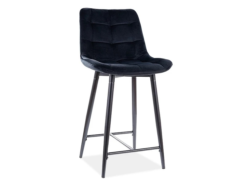 Design Plus Studio Kuchni & Salon Meblowy | PÓŁHOKER CHIC H-2 VELVET CZARNY STELAŻ / CZARNY BLUVEL 19 | 5901477290183