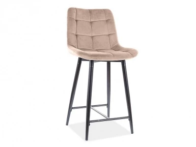 Design Plus Studio Kuchni & Salon Meblowy | PÓŁHOKER CHIC H-2 VELVET CZARNY STELAŻ / BEŻ BLUVEL 28 | 5901477298950