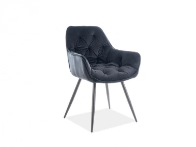 Design Plus Studio Kuchni & Salon Meblowy | KRZESŁO CHERRY VELVET CZARNY STELAŻ/CZARNY BLUVEL 19 | 5901477283772