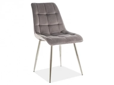 Design Plus Studio Kuchni & Salon Meblowy | KRZESŁO CHIC VELVET CHROM STELAŻ / SZARY BLUVEL 14 | 5901477294310