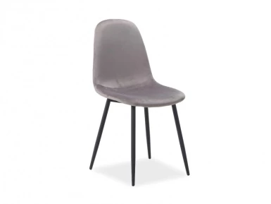 Design Plus Studio Kuchni & Salon Meblowy | KRZESŁO FOX VELVET CZARNY STELAŻ/SZARY TAP.93 | 5901477276200