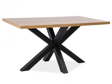 Design Plus Studio Kuchni & Salon Meblowy | STÓŁ CROSS LITY DĄB/CZARNY 150x90 | 5901477284366