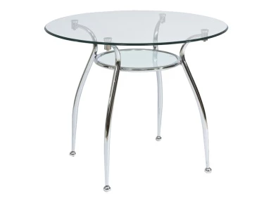 Design Plus Studio Kuchni & Salon Meblowy | STÓŁ FINEZJA A TRANSP./CHROM fi 90X77 | 5901477258893