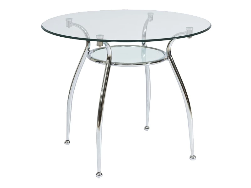 Design Plus Studio Kuchni & Salon Meblowy | STÓŁ FINEZJA A TRANSP./CHROM fi 90X77 | 5901477258893