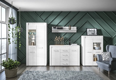 Design Plus Studio Kuchni & Salon Meblowy | CLERMONT 12 sosna śnieżna - półka | 