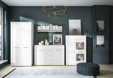 Design Plus Studio Kuchni & Salon Meblowy | CLERMONT 12 sosna śnieżna - półka | 