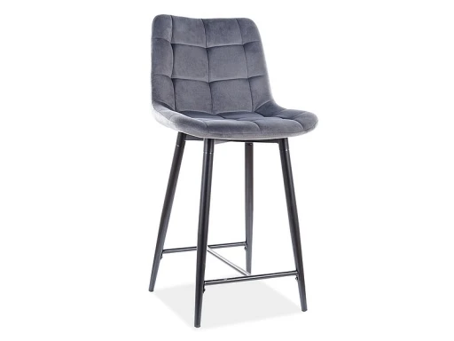 Design Plus Studio Kuchni & Salon Meblowy | PÓŁHOKER CHIC H-2 VELVET CZARNY STELAŻ / SZARY BLUVEL 14 | 5901477290176