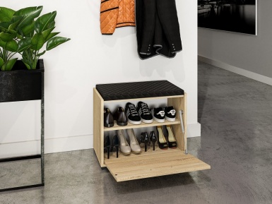 Design Plus Studio Kuchni & Salon Meblowy | Caro 01 Sonoma jasna - szafka na buty | 