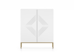 Design Plus Studio Kuchni & Salon Meblowy | Clearing 01 Biały alpejski / Podstawa złoty - komoda 2D | 