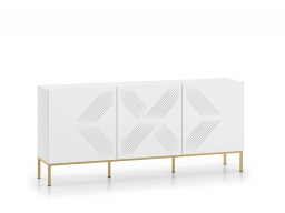 Design Plus Studio Kuchni & Salon Meblowy | Clearing 02 Biały alpejski / Podstawa złoty - komoda 3D | 
