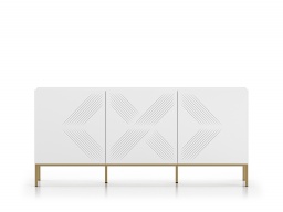 Design Plus Studio Kuchni & Salon Meblowy | Clearing 02 Biały alpejski / Podstawa złoty - komoda 3D | 