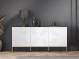Design Plus Studio Kuchni & Salon Meblowy | Clearing 02 Biały alpejski / Podstawa złoty - komoda 3D | 