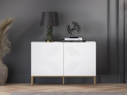 Design Plus Studio Kuchni & Salon Meblowy | Clearing 03 Biały alpejski / Podstawa złoty - komoda 2D | 