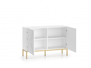 Design Plus Studio Kuchni & Salon Meblowy | Clearing 03 Biały alpejski / Podstawa złoty - komoda 2D | 