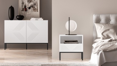 Design Plus Studio Kuchni & Salon Meblowy | Clearing 05 Biały alpejski / Podstawa czarny - szafka 1S | 
