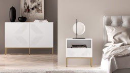 Design Plus Studio Kuchni & Salon Meblowy | Clearing 05 Biały alpejski / Podstawa złoty - szafka 1S | 