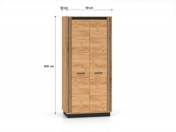 Design Plus Studio Kuchni & Salon Meblowy | URSO 03 craft złoty/czarny - szafa 2D | 