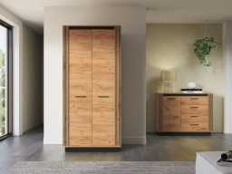 Design Plus Studio Kuchni & Salon Meblowy | URSO 03 craft złoty/czarny - szafa 2D | 