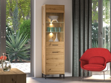 Design Plus Studio Kuchni & Salon Meblowy | Nevio 18 Dąb artisan - witryna | 