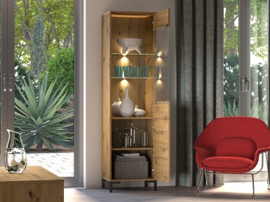 Design Plus Studio Kuchni & Salon Meblowy | Nevio 18 Dąb artisan - witryna | 