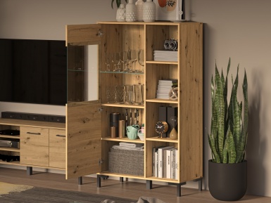 Design Plus Studio Kuchni & Salon Meblowy | Nevio 19 Dąb artisan - witryna | 