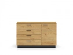 Design Plus Studio Kuchni & Salon Meblowy | MODESTO 05 dąb stylowy/czarny - komoda 4S1D | 