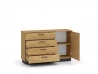 Design Plus Studio Kuchni & Salon Meblowy | MODESTO 05 dąb stylowy/czarny - komoda 4S1D | 