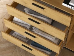 Design Plus Studio Kuchni & Salon Meblowy | MODESTO 05 dąb stylowy/czarny - komoda 4S1D | 