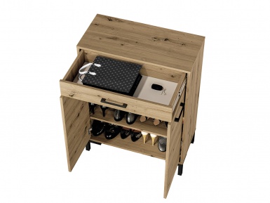 Design Plus Studio Kuchni & Salon Meblowy | Nevio 03 Dąb artisan - szafka na buty | 