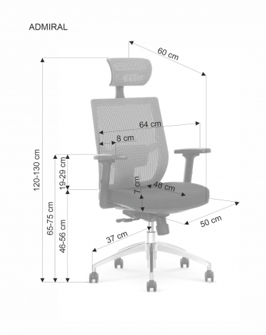 Design Plus Studio Kuchni & Salon Meblowy | ADMIRAL fotel gabinetowy popielato / czarny | 2010001159742