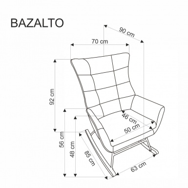 Design Plus Studio Kuchni & Salon Meblowy | BAZALTO fotel bujany c.zielony(1p1szt) | 2010001200253