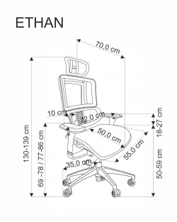 Design Plus Studio Kuchni & Salon Meblowy | ETHAN fotel gabinetowy popielaty (1p1szt) | 2010001201458