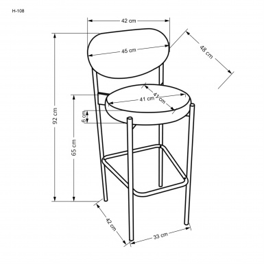 Design Plus Studio Kuchni & Salon Meblowy | H108 hoker popielaty (1p2szt) | 2010001196181