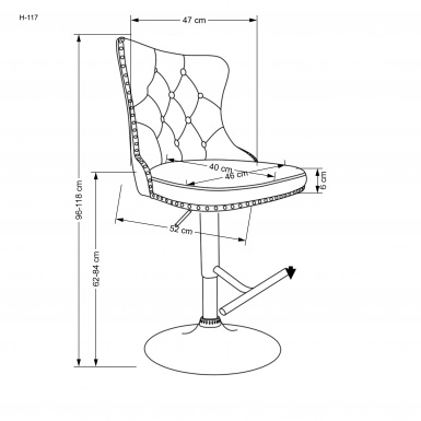 Design Plus Studio Kuchni & Salon Meblowy | H117 hoker popielaty (1p2szt) | 2010001196327