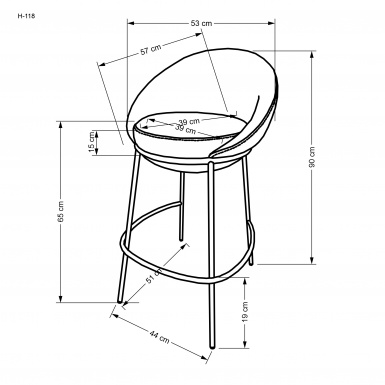 Design Plus Studio Kuchni & Salon Meblowy | H118 hoker wielokolorowy (1p2szt) | 2010001196365