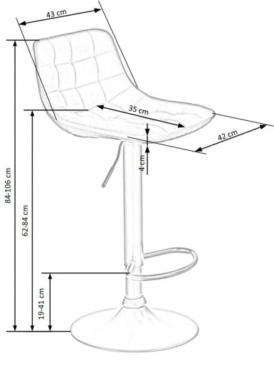 Design Plus Studio Kuchni & Salon Meblowy | H95 hoker czarny (1p1szt) | 2010001190141