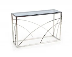 Design Plus Studio Kuchni & Salon Meblowy | KN5 kosolka, stelaż - srebrny, szkło - dymiony (1p1szt) | 2010001175933