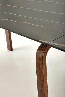 Design Plus Studio Kuchni & Salon Meblowy | LOZANO stół rozkładany, czarny marmur / orzechowy (2p1szt) | 2010001196716