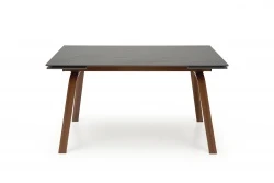 Design Plus Studio Kuchni & Salon Meblowy | LOZANO stół rozkładany, czarny marmur / orzechowy (2p1szt) | 2010001196716